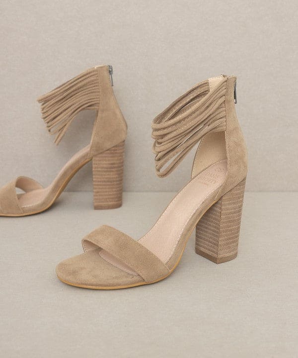 Oasis Society Blake - Strappy Ankle Wrapped Heel KHAKI by Oasis Society | Fleurcouture