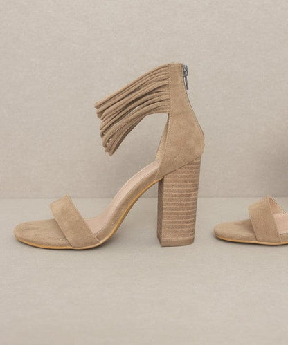 Oasis Society Blake - Strappy Ankle Wrapped Heel KHAKI by Oasis Society | Fleurcouture