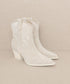 OASIS SOCIETY Cannes - Pearl Studded Western Boots LIGHT GREY 6 by Oasis Society | Fleurcouture