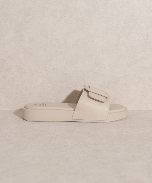 OASIS SOCIETY Daisy - Single Buckle Slide BEIGE 6 by Oasis Society | Fleurcouture