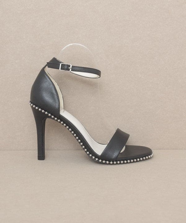 OASIS SOCIETY Dublin - Metal Stud Open Toe Heels by Oasis Society | Fleurcouture