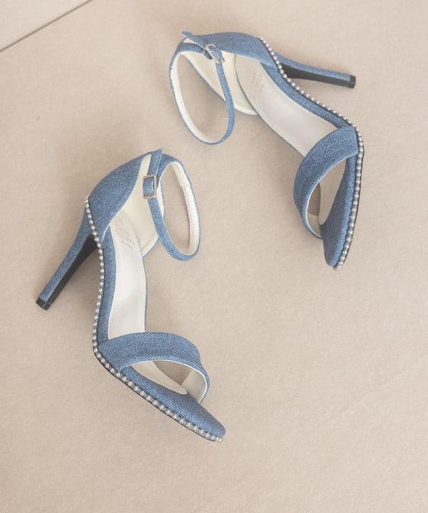 OASIS SOCIETY Dublin - Metal Stud Open Toe Heels by Oasis Society | Fleurcouture