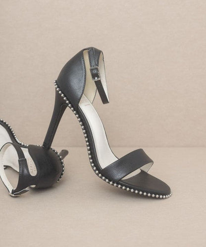 OASIS SOCIETY Dublin - Metal Stud Open Toe Heels by Oasis Society | Fleurcouture