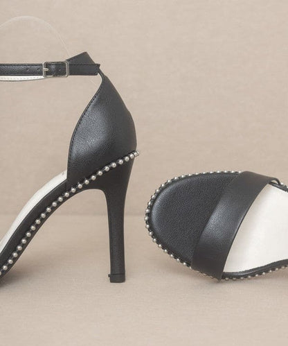 OASIS SOCIETY Dublin - Metal Stud Open Toe Heels by Oasis Society | Fleurcouture