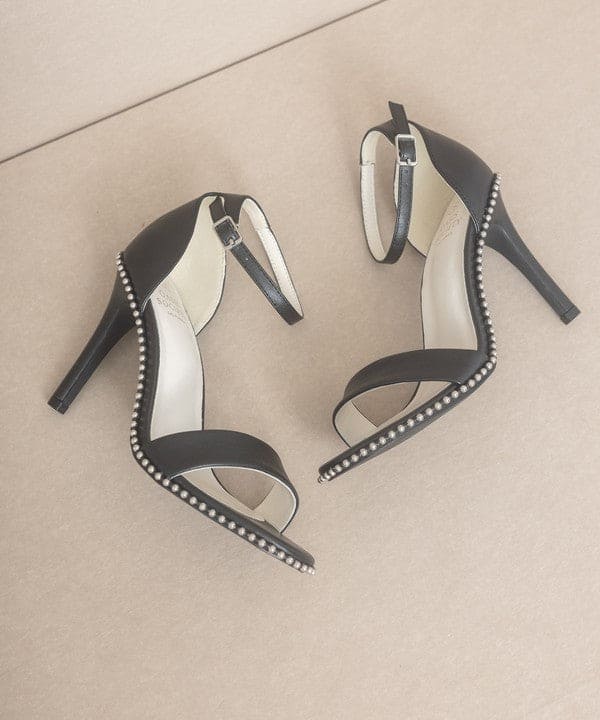 OASIS SOCIETY Dublin - Metal Stud Open Toe Heels by Oasis Society | Fleurcouture