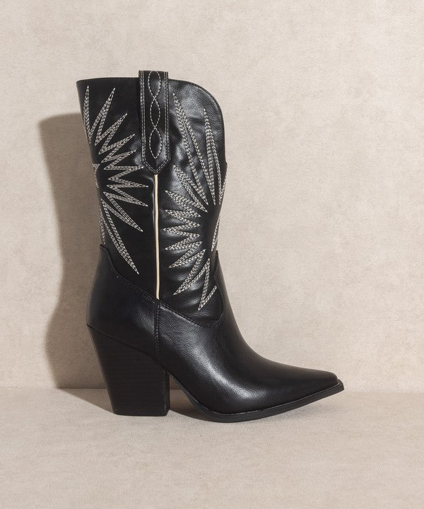 OASIS SOCIETY Emersyn - Starburst Embroidery Boots BLACK 7.5 by Oasis Society | Fleurcouture