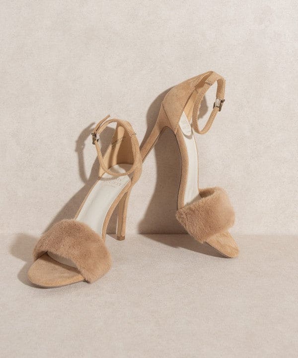 Oasis Society Hadley - Feather Heels ALMOND by Oasis Society | Fleurcouture