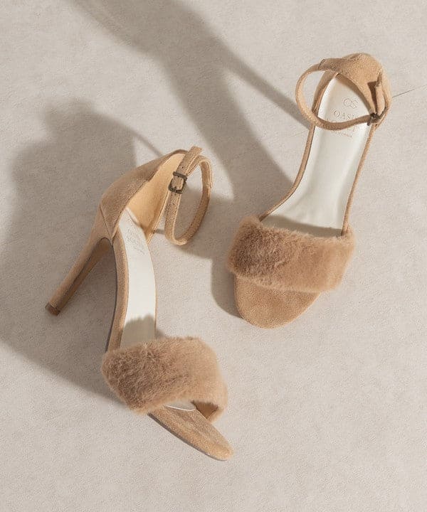 Oasis Society Hadley - Feather Heels ALMOND by Oasis Society | Fleurcouture