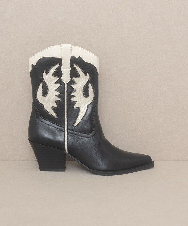 OASIS SOCIETY Houston - Layered Panel Cowboy Boots BLACK 6 by Oasis Society | Fleurcouture