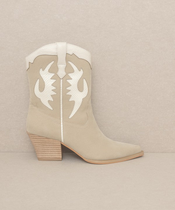 OASIS SOCIETY Houston - Layered Panel Cowboy Boots by Oasis Society | Fleurcouture