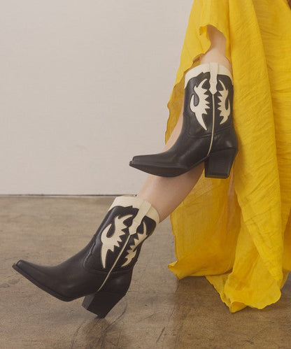 OASIS SOCIETY Houston - Layered Panel Cowboy Boots by Oasis Society | Fleurcouture