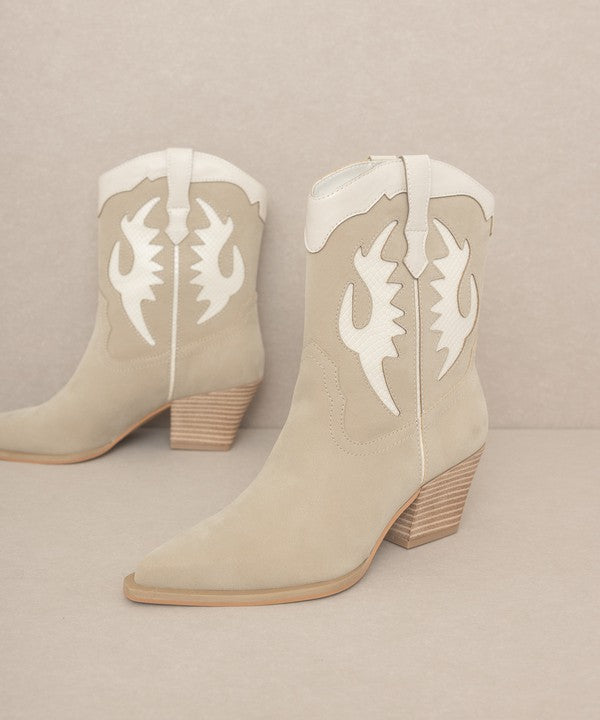 OASIS SOCIETY Houston - Layered Panel Cowboy Boots by Oasis Society | Fleurcouture