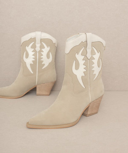 OASIS SOCIETY Houston - Layered Panel Cowboy Boots by Oasis Society | Fleurcouture