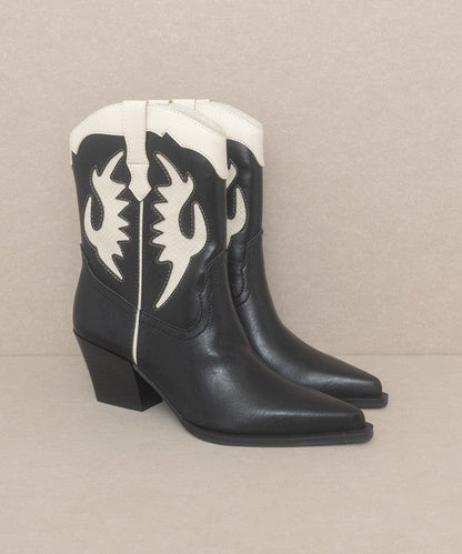 OASIS SOCIETY Houston - Layered Panel Cowboy Boots by Oasis Society | Fleurcouture