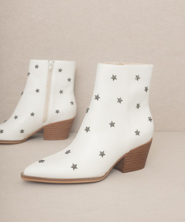 OASIS SOCIETY Ivanna - Star Studded Western Boots WHITE by Oasis Society | Fleurcouture