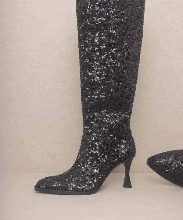 OASIS SOCIETY Jewel - Knee High Sequin Boots by Oasis Society | Fleurcouture