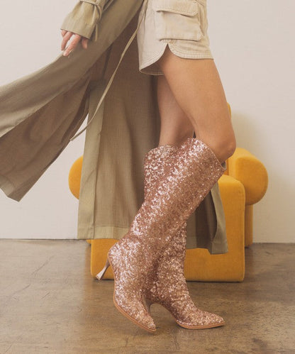 OASIS SOCIETY Jewel - Knee High Sequin Boots by Oasis Society | Fleurcouture