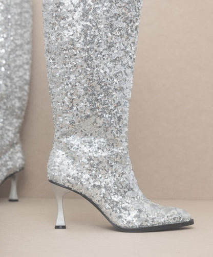 OASIS SOCIETY Jewel - Knee High Sequin Boots by Oasis Society | Fleurcouture