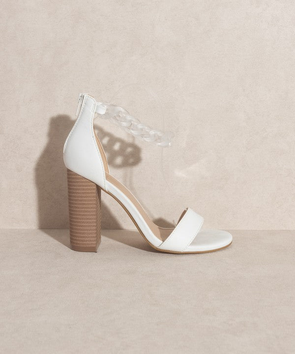 OASIS SOCIETY Josie - Ankle Chain Heel WHITE 8.5 by Oasis Society | Fleurcouture