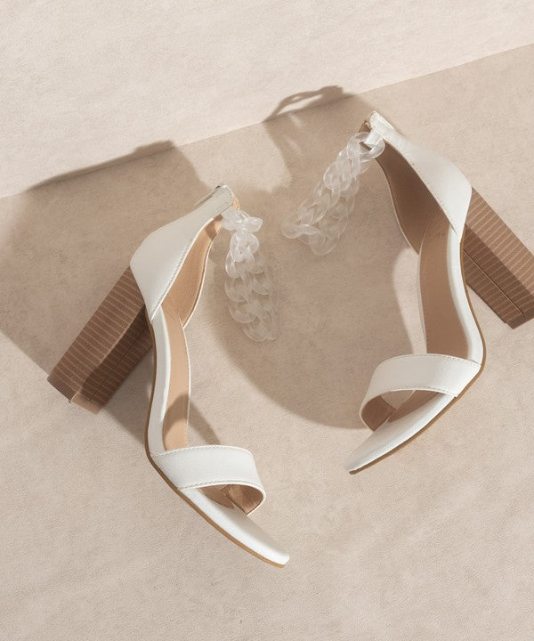 OASIS SOCIETY Josie - Ankle Chain Heel WHITE 8.5 by Oasis Society | Fleurcouture