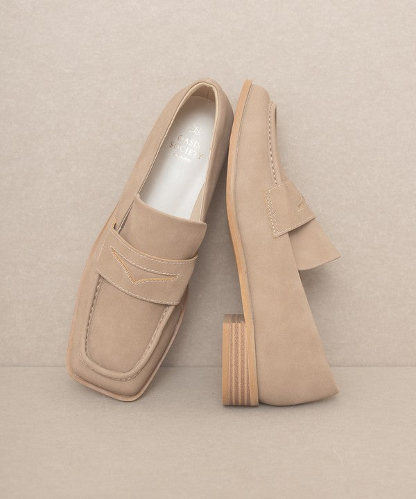 OASIS SOCIETY June - Square Toe Penny Loafers by Oasis Society | Fleurcouture