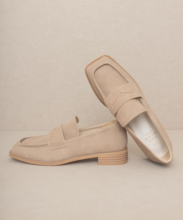 OASIS SOCIETY June - Square Toe Penny Loafers by Oasis Society | Fleurcouture