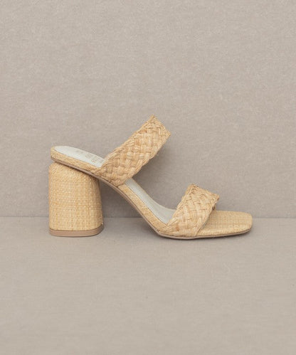 Oasis Society Kayla - Raffia Sandal Heel WHEAT by Oasis Society | Fleurcouture