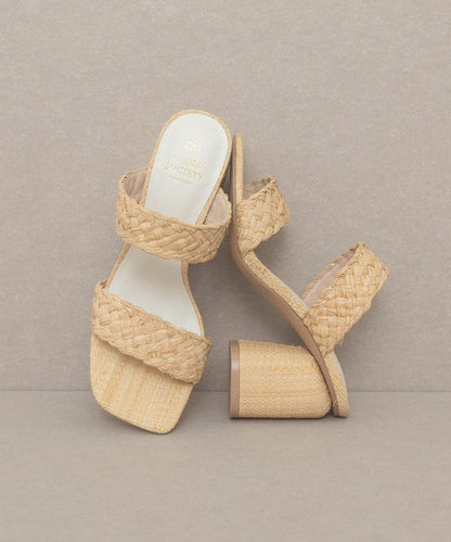 Oasis Society Kayla - Raffia Sandal Heel WHEAT by Oasis Society | Fleurcouture