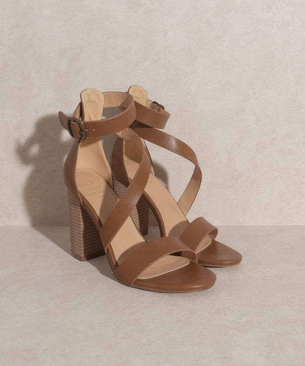 OASIS SOCIETY Kimberly - Strappy Sandal Heel BROWN 7 by Oasis Society | Fleurcouture