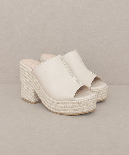 Oasis Society Melissa - Espadrille Platform Slide BEIGE 7.5 by Oasis Society | Fleurcouture