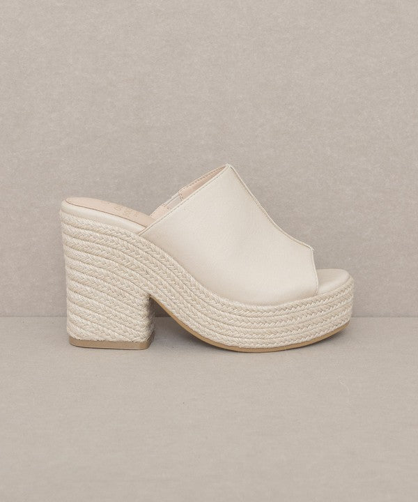 Oasis Society Melissa - Espadrille Platform Slide BEIGE by Oasis Society | Fleurcouture