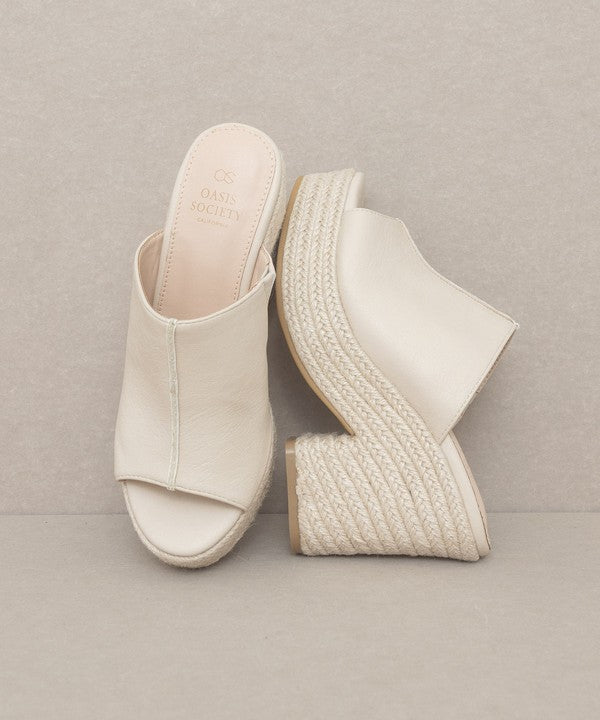 Oasis Society Melissa - Espadrille Platform Slide BEIGE by Oasis Society | Fleurcouture