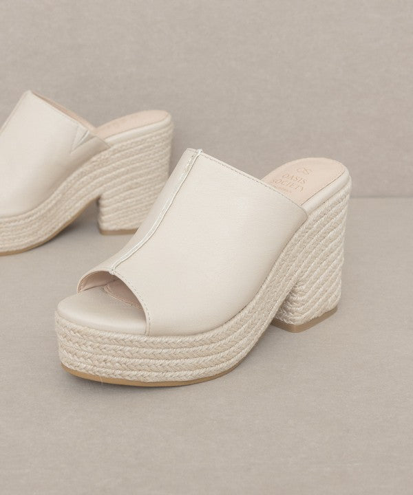 Oasis Society Melissa - Espadrille Platform Slide BEIGE by Oasis Society | Fleurcouture