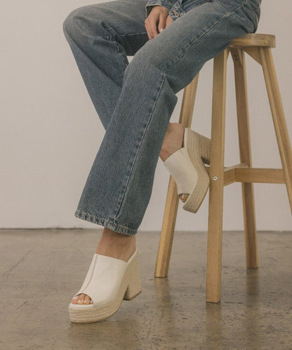 Oasis Society Melissa - Espadrille Platform Slide BEIGE by Oasis Society | Fleurcouture