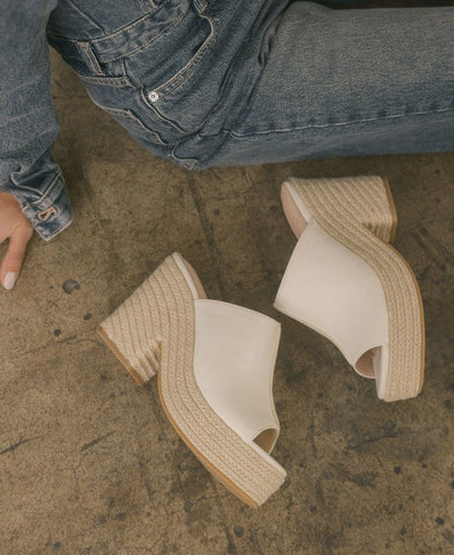 Oasis Society Melissa - Espadrille Platform Slide BEIGE by Oasis Society | Fleurcouture