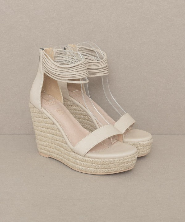 Oasis Society Rosalie - Layered Ankle Wedge BEIGE 7.5 by Oasis Society | Fleurcouture