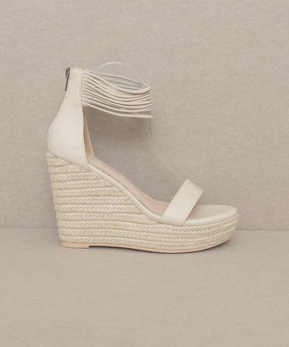 Oasis Society Rosalie - Layered Ankle Wedge BEIGE by Oasis Society | Fleurcouture