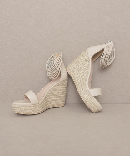 Oasis Society Rosalie - Layered Ankle Wedge BEIGE by Oasis Society | Fleurcouture