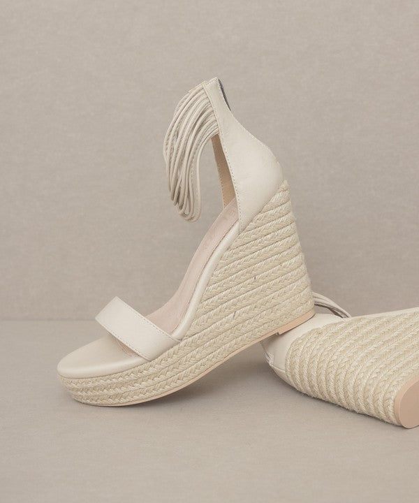 Oasis Society Rosalie - Layered Ankle Wedge BEIGE by Oasis Society | Fleurcouture