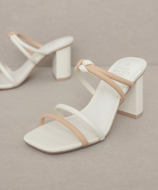 Oasis Society Sawyer - Two Strap Summer Heel BEIGE by Oasis Society | Fleurcouture