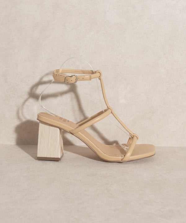 OASIS SOCIETY Sofia - Wooden Heel Sandals NUDE by Oasis Society | Fleurcouture