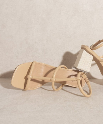 OASIS SOCIETY Sofia - Wooden Heel Sandals NUDE by Oasis Society | Fleurcouture