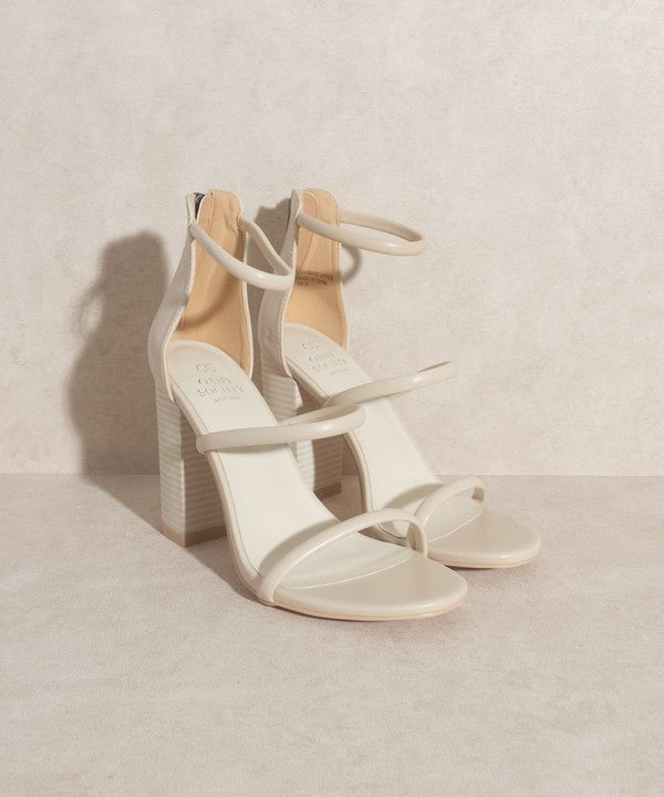 OASIS SOCIETY Taylor - Minimalist Strappy Heel BEIGE 6 by Oasis Society | Fleurcouture