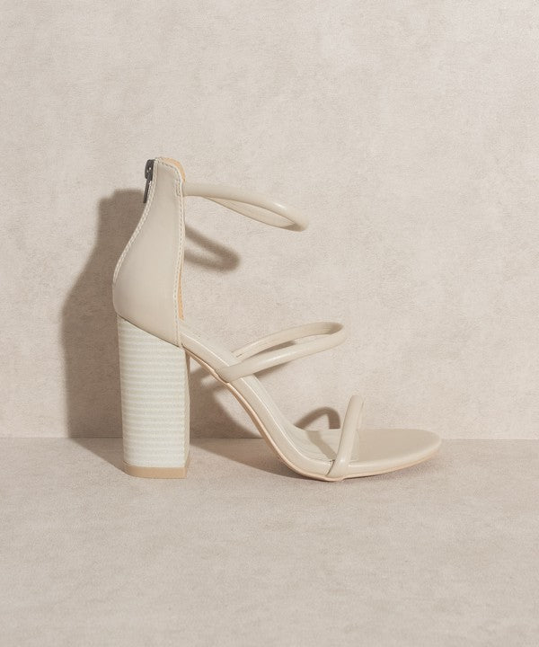 OASIS SOCIETY Taylor - Minimalist Strappy Heel BEIGE by Oasis Society | Fleurcouture