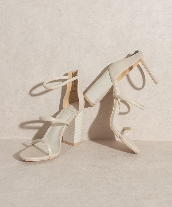 OASIS SOCIETY Taylor - Minimalist Strappy Heel BEIGE by Oasis Society | Fleurcouture