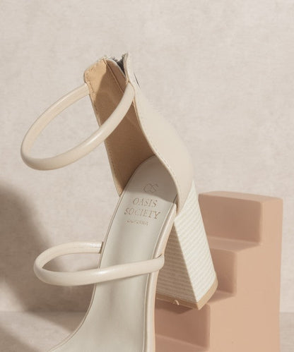 OASIS SOCIETY Taylor - Minimalist Strappy Heel BEIGE by Oasis Society | Fleurcouture