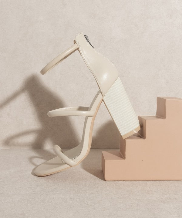 OASIS SOCIETY Taylor - Minimalist Strappy Heel BEIGE by Oasis Society | Fleurcouture