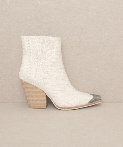 OASIS SOCIETY Zion - Bootie with Etched Metal Toe by Oasis Society | Fleurcouture