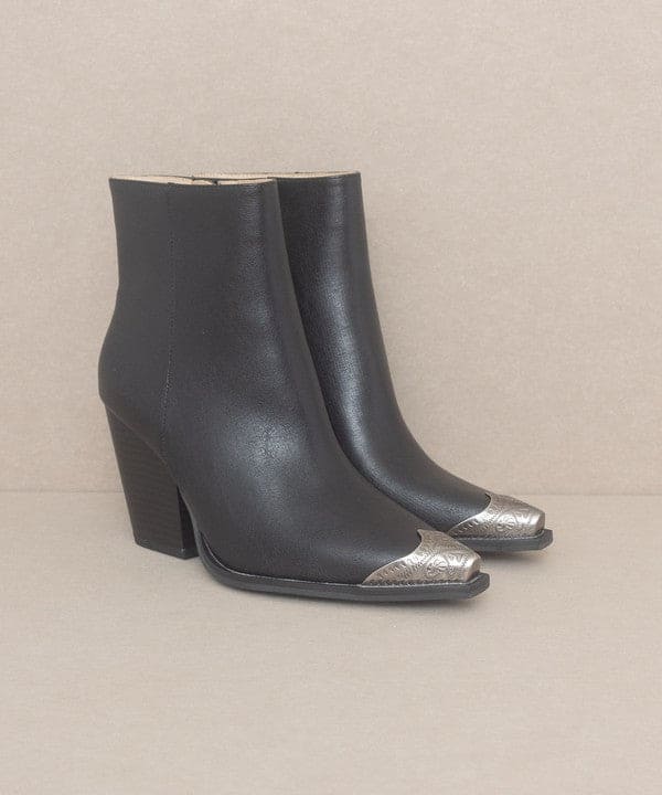 OASIS SOCIETY Zion - Bootie with Etched Metal Toe by Oasis Society | Fleurcouture