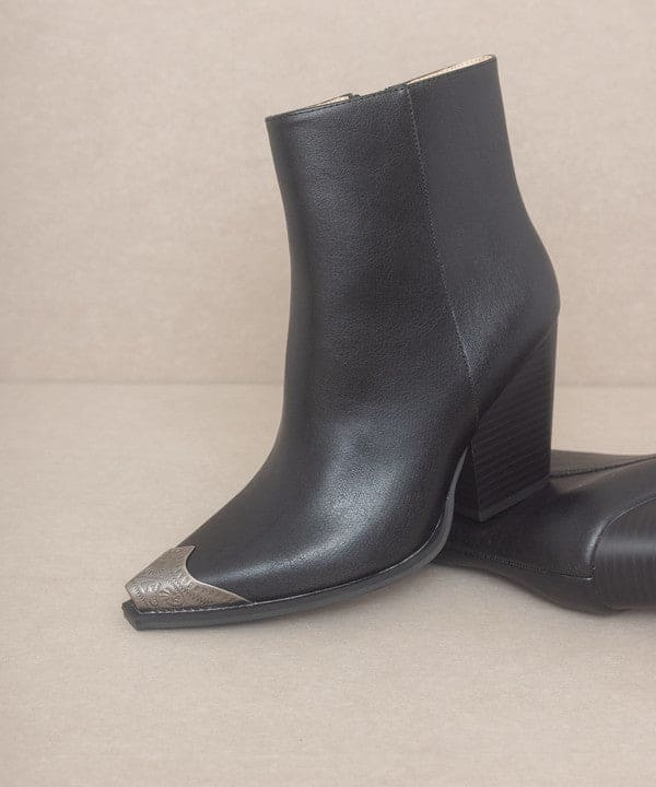 OASIS SOCIETY Zion - Bootie with Etched Metal Toe by Oasis Society | Fleurcouture